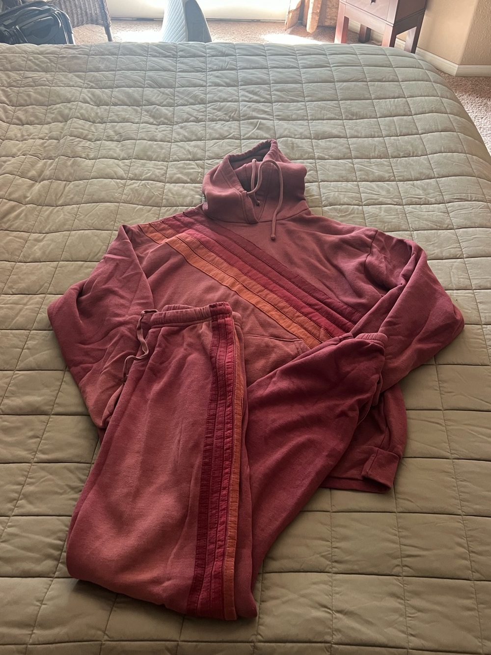 Aviator Nation Pink Hoodie & Sweatpants Set Size Medium